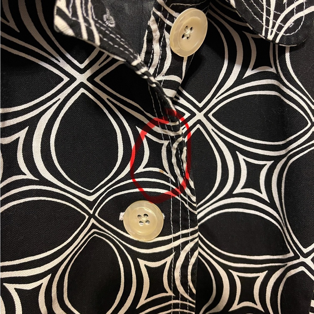 Banana Republic Black and White Geometric Trench Coat W L, Spring/Summer/Fall - Picture 8 of 10
